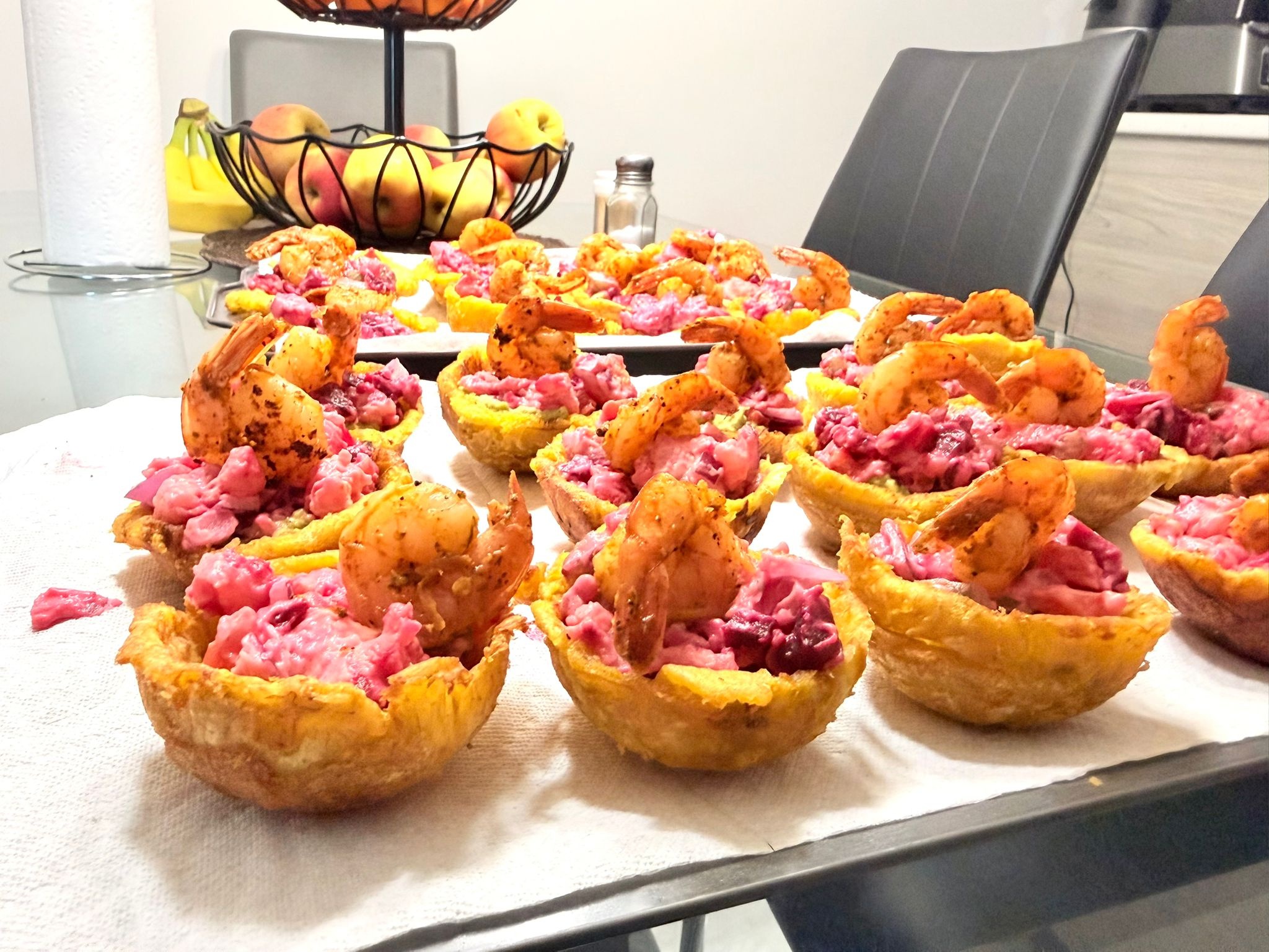Corbeilles de Banane Plantain & Crevettes